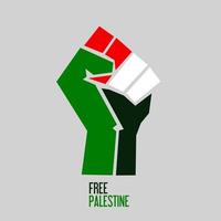 illustration vektor av hand gest, kraft symbol, gratis palestina kampanj