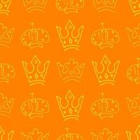 Hand gezeichnet Kronen. nahtlos Muster von einfach Graffiti skizzieren Königin oder König Kronen. königlich Kaiserliche Krönung und Monarch Symbole. Vektor Illustration.