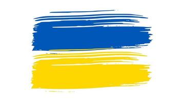 ukrainska nationell flagga i grunge stil. målad med en borsta stroke flagga av ukraina. vektor illustration