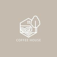 Kaffee Haus einfach Logo Illustration. Logo branding Design Vorlage Cafe, Restaurant. vektor