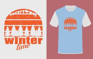 Winter Zeit t Hemd Design. vektor