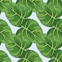 stiliserade tropisk löv sömlös mönster. dekorativ blad bakgrund. vektor