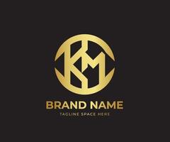 km abstrakt Briefe Logo Monogramm mit golden Farbe. kreativ Brief branding Fachmann Logo vektor