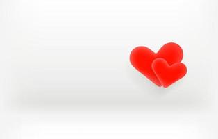 Illustration mit zwei roten Herzen. Liebeskonzept. Banner mit Copyspace. Vorlage für einen Text vektor