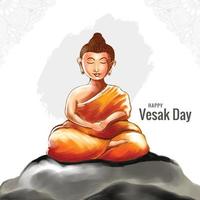 Lycklig buddha purnima Vesak dag traditionell bakgrund vektor