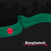 Vektor des Unabhängigkeitstags mit bangladeschischen Flaggen.