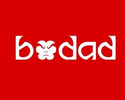 bodad eller bodat apa brev vektor logotyp design. bra kombination av apa symbol med brev bodad. isolerat med röd bakgrund.