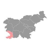 kust karst Karta, område av slovenien. vektor illustration.