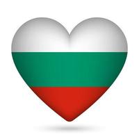 Bulgarien Flagge im Herz Form. Vektor Illustration.