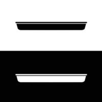Backen Blatt schwenken Silhouette eben Vektor. schwarz und Weiß Backgeschirr Symbol zum Netz. Sammlung von Backen Utensilien zum Küche Konzept. Küchenutensilien mit im ein Ofen. vektor