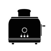Toaster eben Silhouette Vektor auf Weiß Hintergrund. Silhouette Kochen elektrisch Utensil Symbol. einstellen von schwarz und Weiß Symbole zum Küche Konzept, Küche Geräte, Küche Gerät, Geschirr