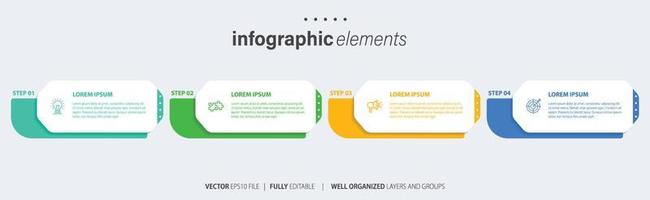 Geschäft Infografik Element mit 4 Optionen, Schritte, Nummer Vektor Vorlage Design