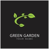 grön trädgård logotyp vektor och symbol