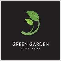 grön trädgård logotyp vektor och symbol