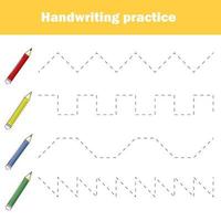 Handschrift trainieren Blatt. lehrreich Kinder Spiel, druckbar Arbeitsblatt zum Kinder. Schreiben Ausbildung druckbar Arbeitsblatt. vektor