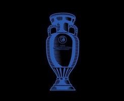 Euro Trophäe uefa offiziell Logo Symbol Blau europäisch Fußball Finale Design Vektor Illustration mit schwarz Hintergrund