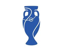 Euro Trophäe Blau europäisch Fußball Finale Design Illustration Vektor