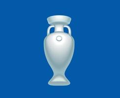Euro 2024 uefa Trophäe offiziell Logo grau Symbol europäisch Fußball Finale Design Vektor Illustration mit Blau Hintergrund
