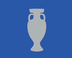 Euro Trophäe Logo Symbol europäisch Fußball Finale Design Vektor Illustration mit Blau Hintergrund
