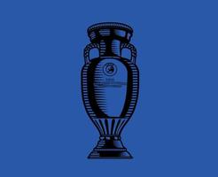Euro Trophäe uefa offiziell Logo Symbol schwarz europäisch Fußball Finale Design Vektor Illustration mit Blau Hintergrund