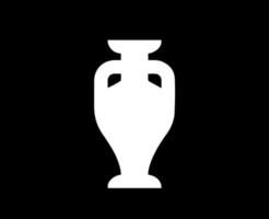 euro 2024 Tyskland trofén logotyp vit symbol europeisk fotboll slutlig design vektor illustration med svart bakgrund