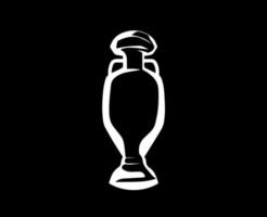 Euro 2024 Deutschland Trophäe offiziell Logo Weiß Symbol europäisch Fußball Finale Design Vektor Illustration mit schwarz Hintergrund