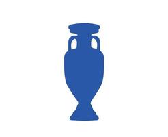 Euro 2024 Trophäe Logo Blau Symbol europäisch Fußball Finale Design Vektor Illustration