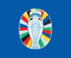 euro 2024 Tyskland symbol logotyp officiell europeisk fotboll slutlig design illustration vektor med blå bakgrund