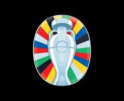 euro 2024 Tyskland symbol logotyp officiell europeisk fotboll slutlig design illustration vektor med svart bakgrund