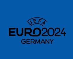 Euro 2024 Deutschland Logo offiziell Symbol Name schwarz europäisch Fußball Finale Design Illustration Vektor mit Blau Hintergrund