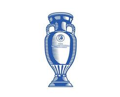 euro trofén uefa officiell logotyp symbol blå europeisk fotboll slutlig design vektor illustration