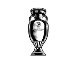 Euro Trophäe uefa offiziell Logo Symbol schwarz europäisch Fußball Finale Design Vektor Illustration