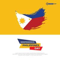 vektor borsta stroke filippinerna flagga med firande oberoende