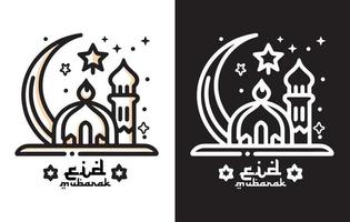 fri eid mubarak muslim ikon vektor, ramadan kareem, hälsning ikoner, eid mubarak översikt ikoner vektor