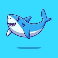 süß Hai Schwimmen Vektor Karikatur Symbol Illustration.