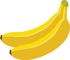 zwei frisch gesund Gelb Bananen, Vektor Illustration, isoliert auf Weiß