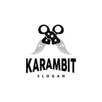 kerambit Logo, Indonesien Kampf Waffe Vektor, Ninja Kampf Werkzeug einfach Design, Vorlage Illustration Symbol Symbol vektor