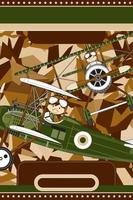 süß Karikatur ww1 Stil Luftwaffe Piloten und Doppeldecker vektor