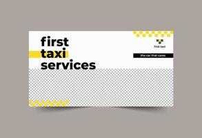 taxi tjänster social media baner vektor