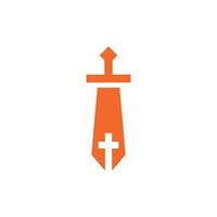 Schwert Ritter Kreuz Kirche kreativ Logo vektor