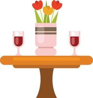 Vektor Bild von ein Tabelle bereit zum romantisch Abendessen