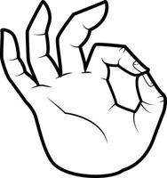 Vektor Bild von Hand Geste zum OK, Ausgezeichnet