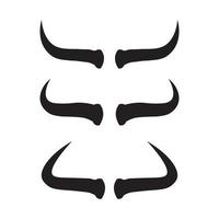 Stier Horn Kuh und Büffel Logo und Symbol Vorlage Symbole App vektor