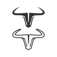 tjur horn ko och buffel logotyp och symbol mall ikoner app vektor