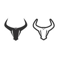 Stier Horn Kuh und Büffel Logo und Symbol Vorlage Symbole App vektor