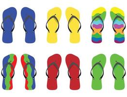 einstellen Flip Flops mit anders Muster vektor