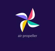 Luft Propeller Logo. einzigartig Farbe Übergänge. bunt Luft Konditionierung Fans Logo Vorlage. Vektor