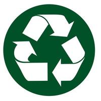 das Universal- Recycling Symbol. International Symbol benutzt auf Verpackung zu erinnern Menschen zu entsorgen von es im ein Behälter stattdessen von Vermüllung. Symbol isoliert auf Weiß Hintergrund. Vektor Illustration.