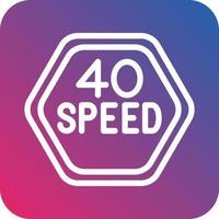 40 hastighet begränsa vektor ikon design