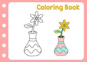 Färbung schön Vase zum Kinder Übung vektor
